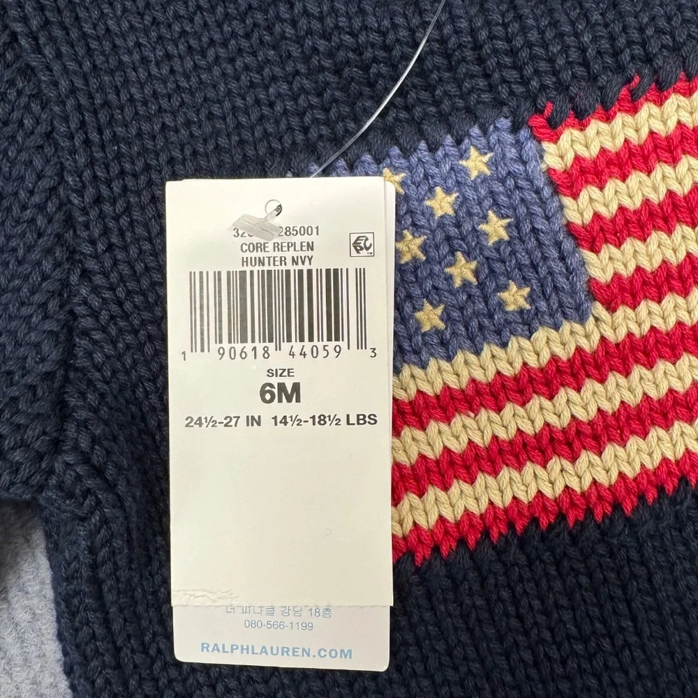 Ralph Lauren Baby Long Sleeve America  Flag Sweater - Picture 2 of 3